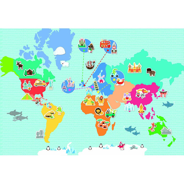 Magnetspiel Apli World Map Bunt