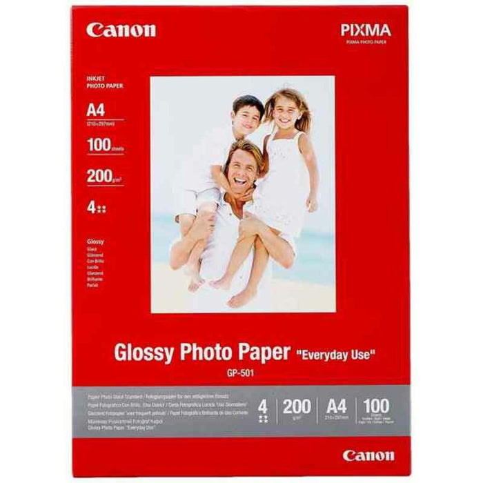 Glänzendes Photopapier Canon 0775B001 Weiß Brillant A4 100 Blatt