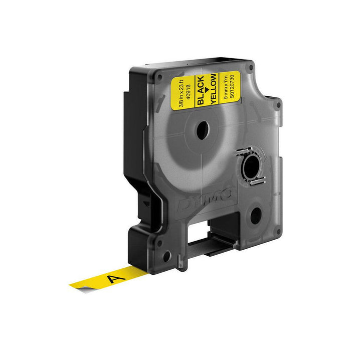Laminiertes Klebeband zur Kennzeichnung von Maschinen Dymo D1 40918 9 mm LabelManager™ Schwarz Gelb (5 Stück)
