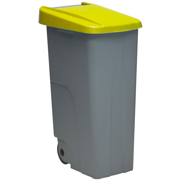 Abfallbehälter mit Rädern Denox 110 L Gelb 58 x 41 x 89 cm