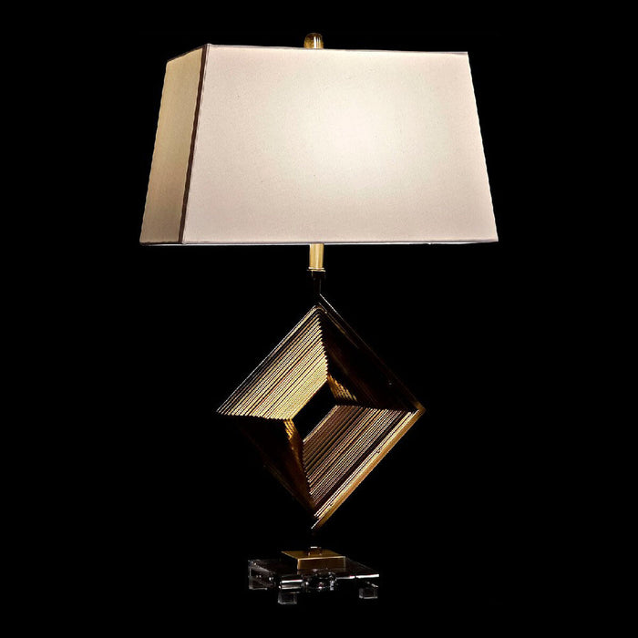 Tischlampe DKD Home Decor LA-180679 Kristall Gold Metall Durchsichtig Weiß 220 V 60 W (43 x 25 x 75 cm)