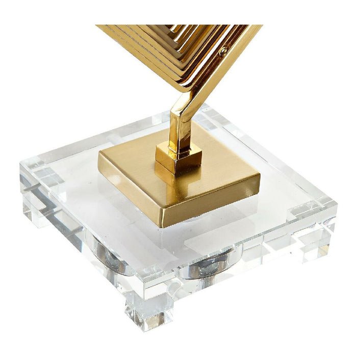 Tischlampe DKD Home Decor LA-180679 Kristall Gold Metall Durchsichtig Weiß 220 V 60 W (43 x 25 x 75 cm)