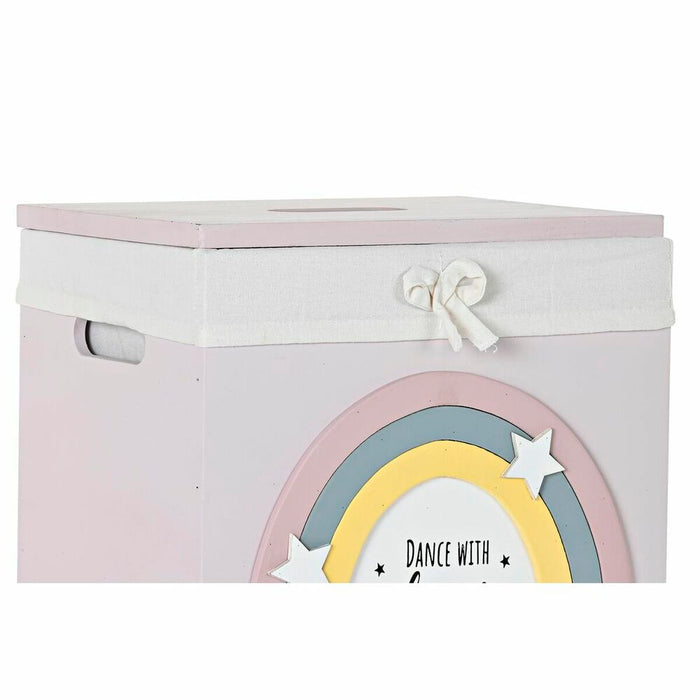 Korbsatz DKD Home Decor Gelb Weiß Grau Rosa Paulonia-Holz Für Kinder 40 x 30 x 55 cm (5 Stücke) (5 Stück)