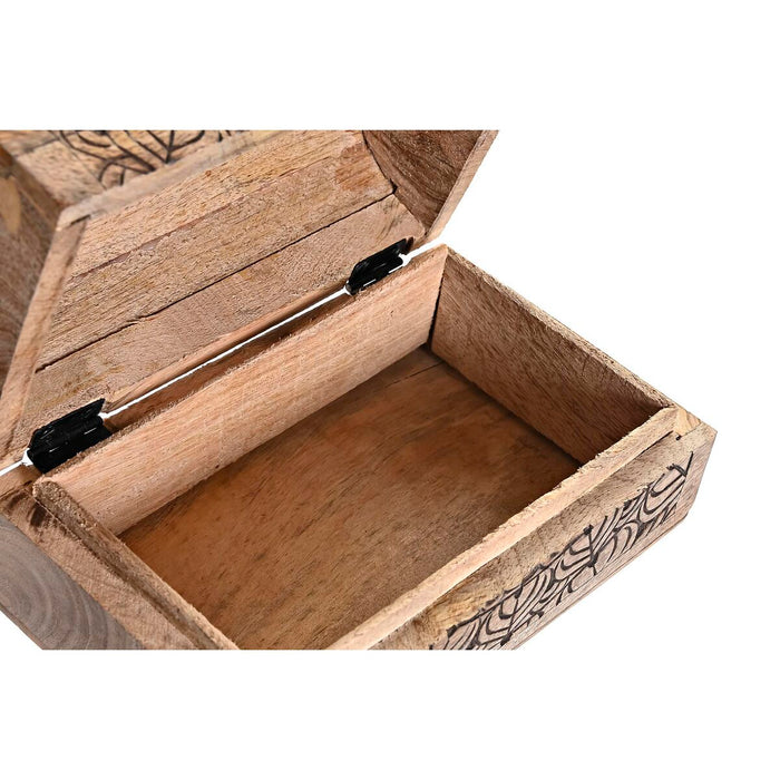 Box-Schmuckkästchen DKD Home Decor Braun Mango-Holz Dunkelbraun 23 x 15 x 15 cm (2 Stück)