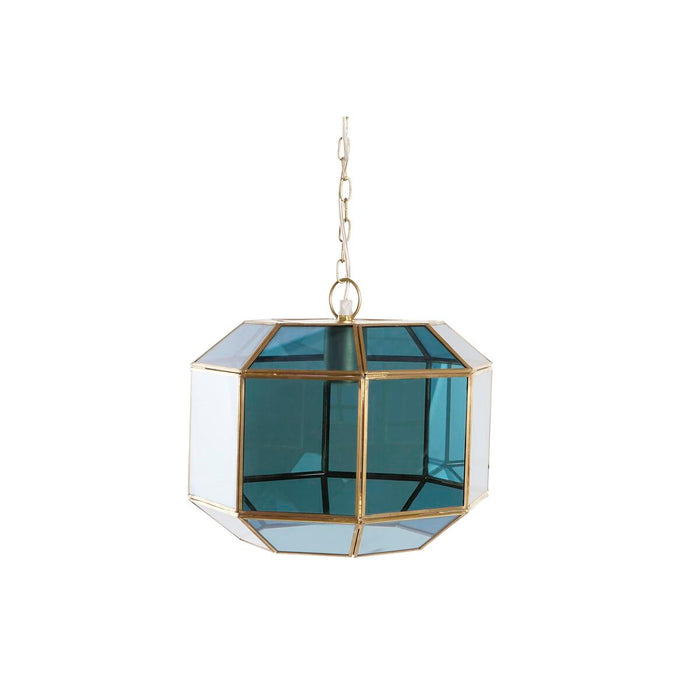 Deckenlampe DKD Home Decor Kristall Blau Gold Messing 50 W (29 x 31 x 23 cm)