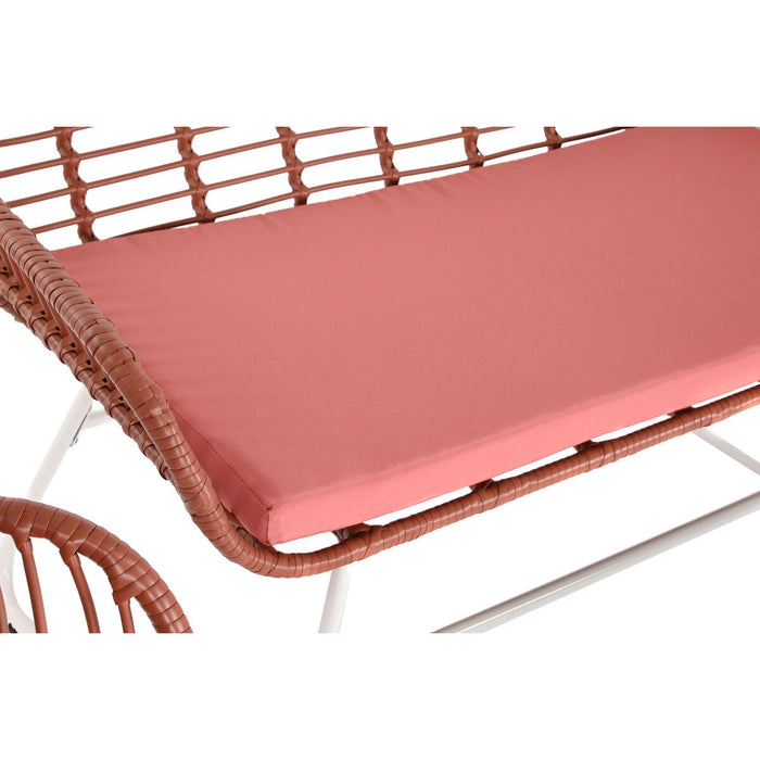 Tisch mit 3 Sesseln DKD Home Decor 124 x 74 x 84 cm Metall Synthetischer Rattan
