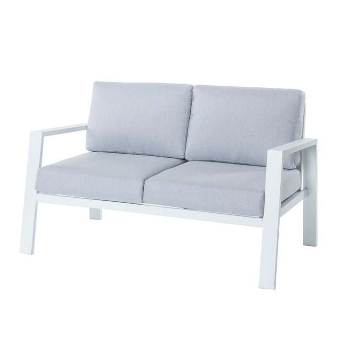 Zweisitzer-Sofa Thais Weiß Aluminium 132,20 x 74,80 x 73,30 cm
