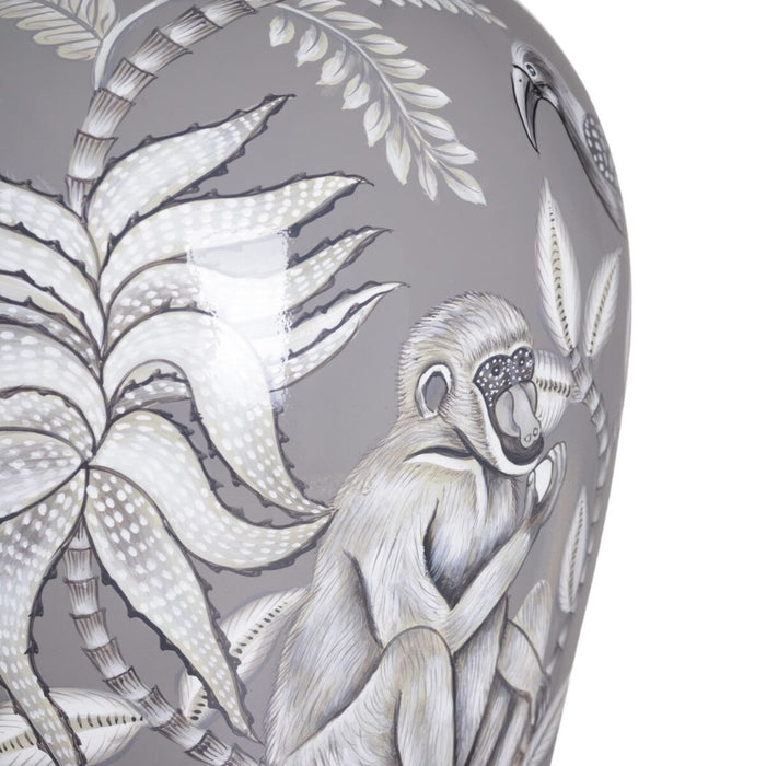 Vase aus Keramik Grau Affe 30 x 30 x 72 cm