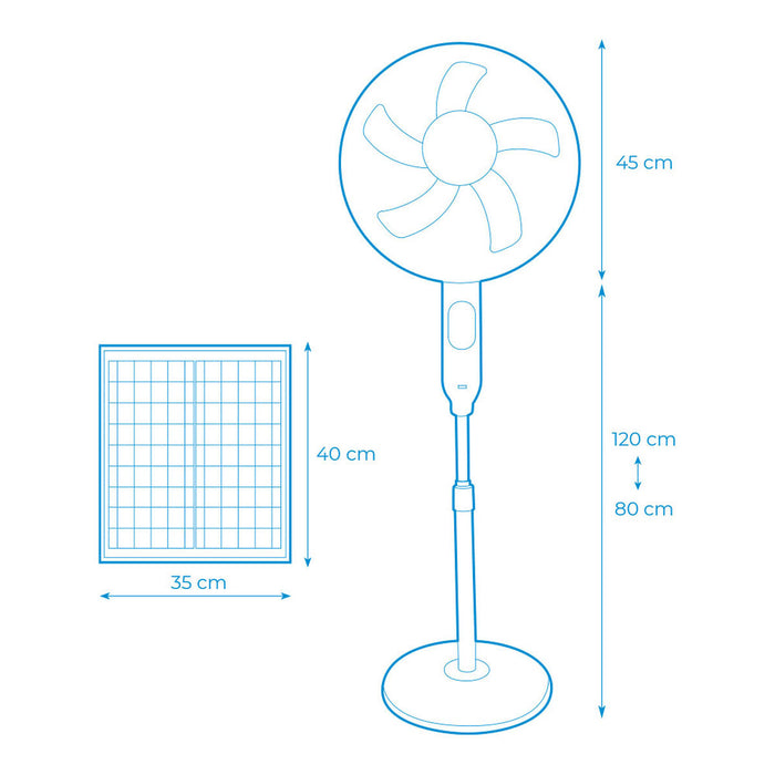 Freistehender Ventilator EDM 33523 Weiß 25 W Solar