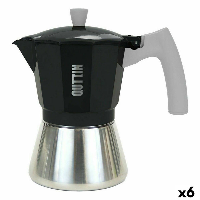 Italienische Kaffeemaschine Quttin 9 Tassen Aluminium Stahl 450 ml (6 Stück)
