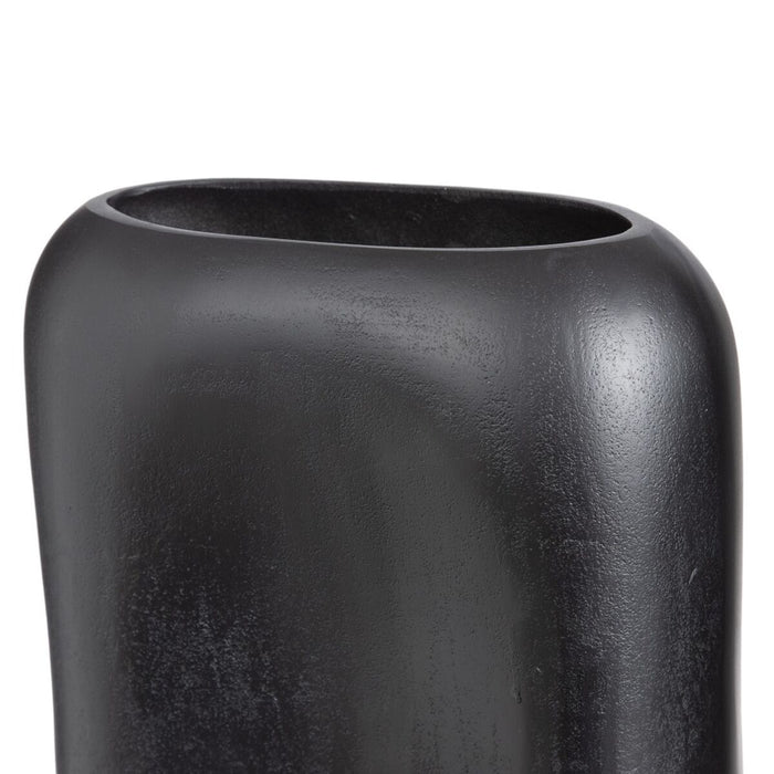 Vase 23 x 7 x 45 cm Schwarz Metall