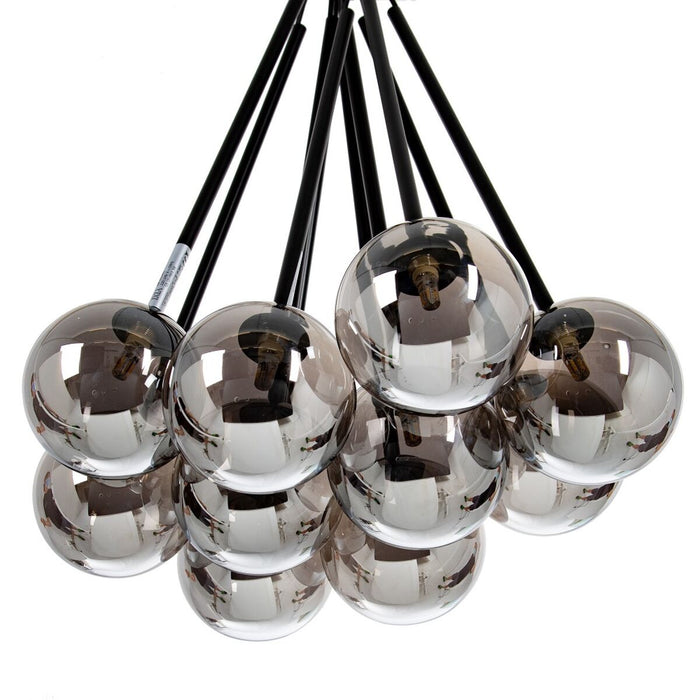 Deckenlampe 91 x 60 x 155 cm Kristall Schwarz Metall Ø 13 cm Moderne