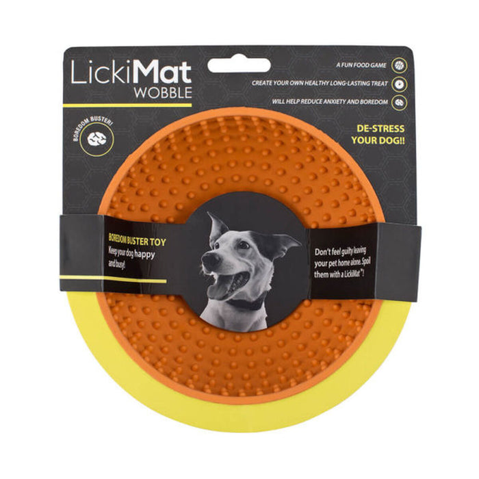Futternapf für Hunde Lickimat Wobble Orange Gummi