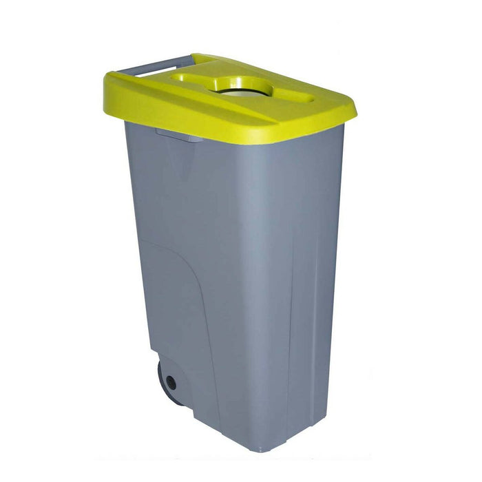 Abfallbehälter mit Rädern Denox Gelb 110 L 58 x 41 x 89 cm