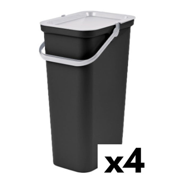 Recycling Papierkorb Tontarelli Moda 38 L Weiß Schwarz (4 Stück)