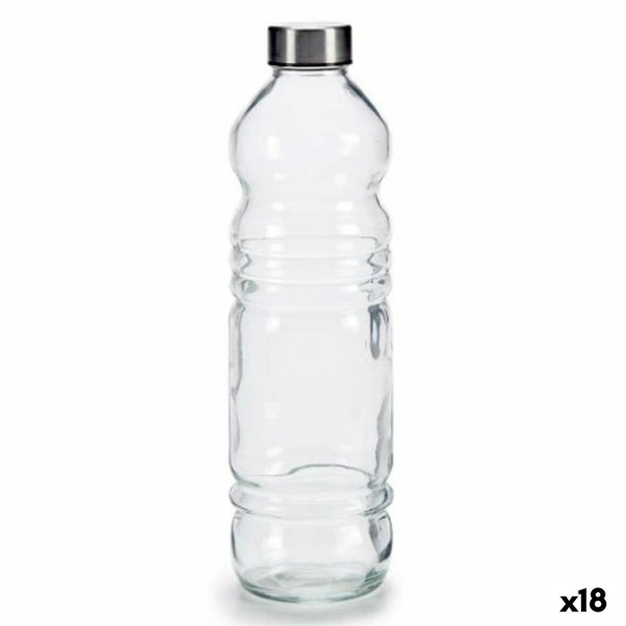 Glas-Flasche Durchsichtig Silberfarben Glas 1,1 L 8 x 31 x 8 cm (18 Stück)