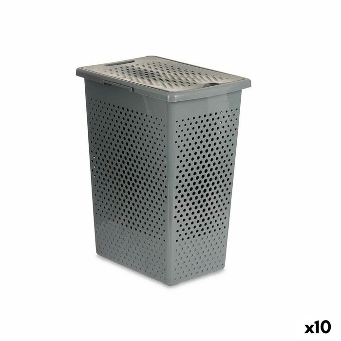 Wäschekorb Grau Kunststoff 38 L 27 x 49,5 x 38,5 cm (10 Stück)