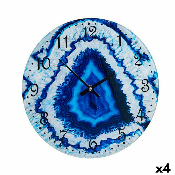 Wanduhr Marmor Blau Kristall 30 x 4 x 30 cm (4 Stück)