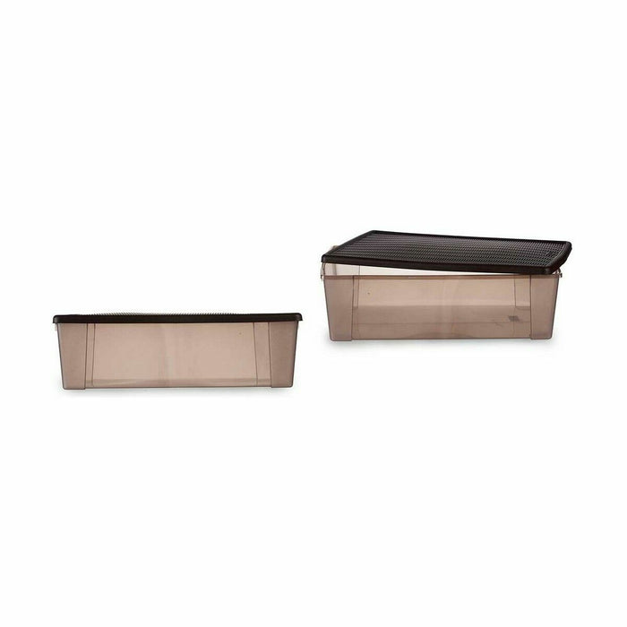 Aufbewahrungsbox mit Deckel Stefanplast Elegance Braun Kunststoff 30 L 38,5 x 17 x 59,5 cm (6 Stück)