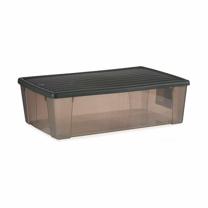 Aufbewahrungsbox mit Deckel Stefanplast Elegance Grau Kunststoff 30 L 38,5 x 17 x 59,5 cm (6 Stück)
