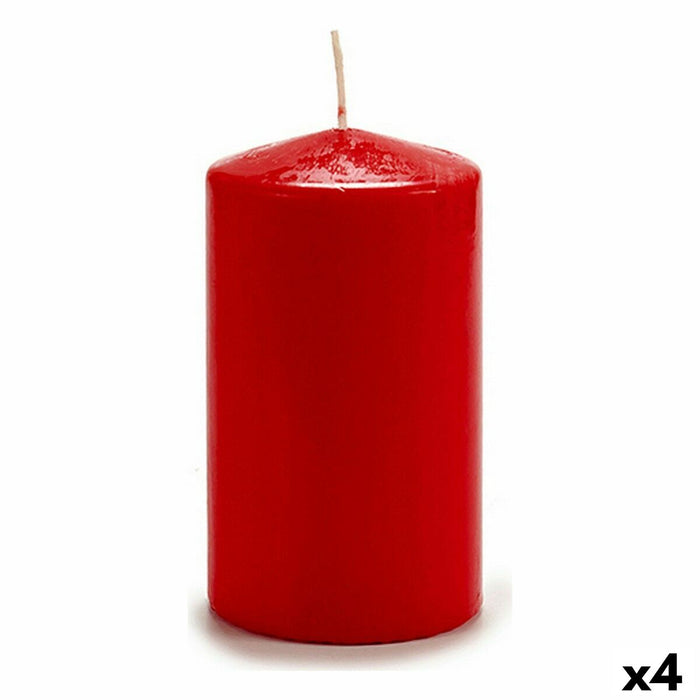 Kerze Rot 9 x 15 x 9 cm (4 Stück)