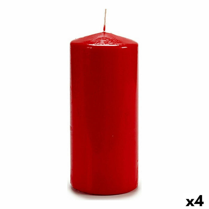 Kerze Rot 9 x 20 x 9 cm (4 Stück)