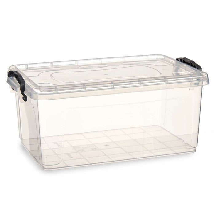 Aufbewahrungsbox mit Deckel Durchsichtig Kunststoff 13,7 L 27,5 x 18 x 42,5 cm (12 Stück)
