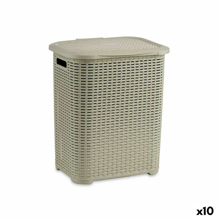 Wäschekorb Creme Kunststoff 42 L 34,5 x 48 x 41 cm (10 Stück)
