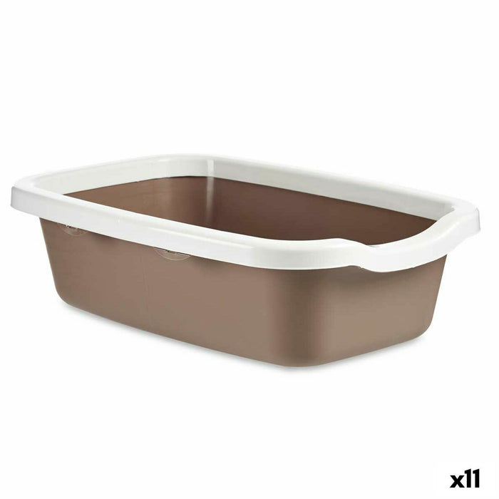 Katzentoilette Weiß Beige Kunststoff 38 x 16 x 58,5 cm (11 Stück)