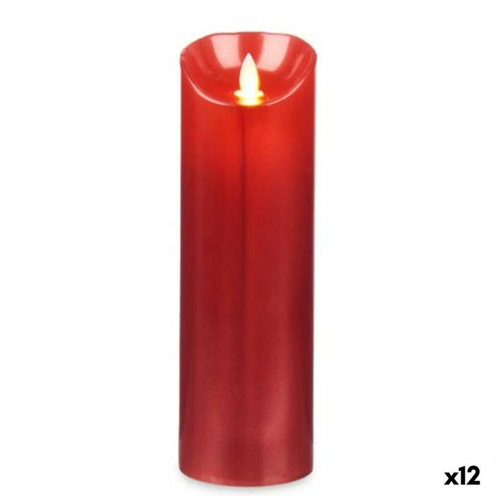 LED Kerze Rot 8 x 8 x 25 cm (12 Stück)