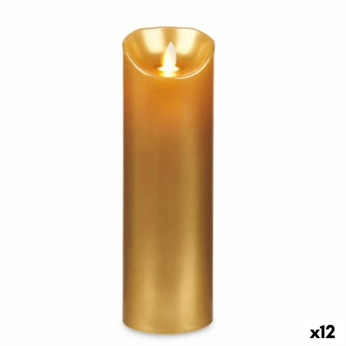 LED Kerze Gold 8 x 8 x 25 cm (12 Stück)