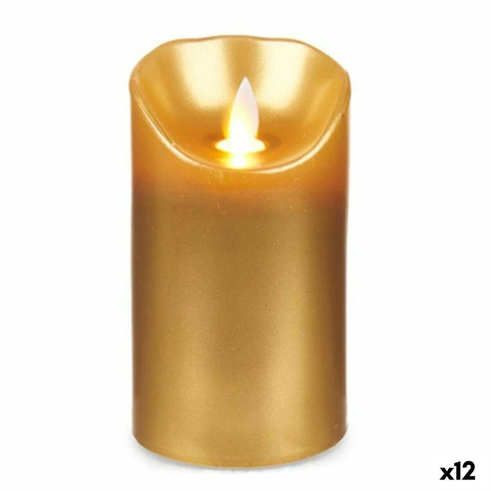 LED Kerze Gold 8 x 8 x 15 cm (12 Stück)