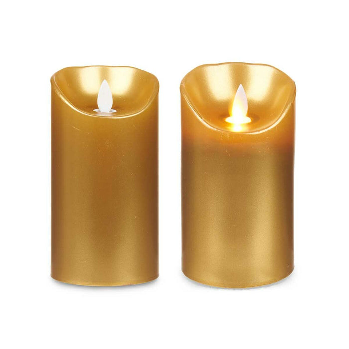 LED Kerze Gold 8 x 8 x 15 cm (12 Stück)