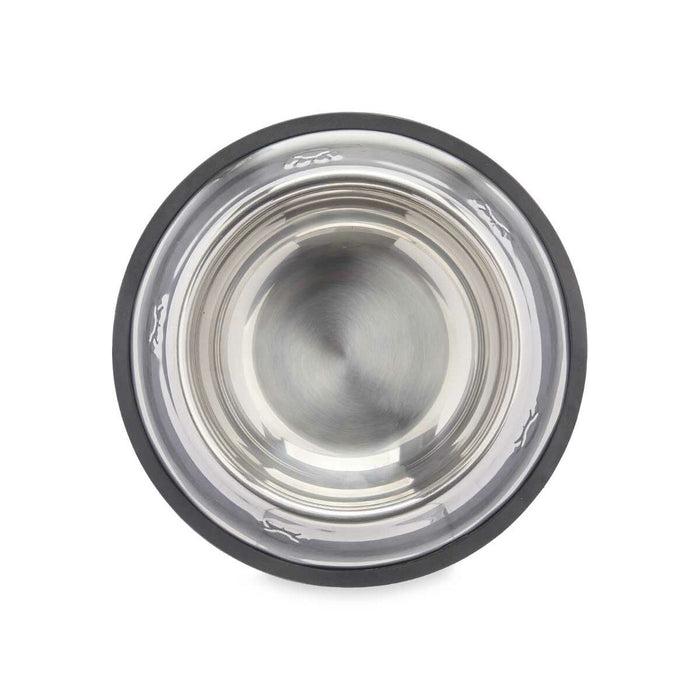 Futternapf für Hunde Silberfarben Grau Gummi Metall 22 x 6 x 22 cm (12 Stück)