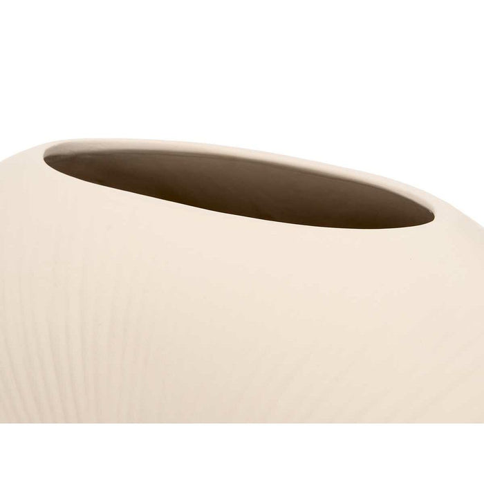 Vase Beige aus Keramik 36 x 34 x 16 cm (2 Stück) kreisförmig
