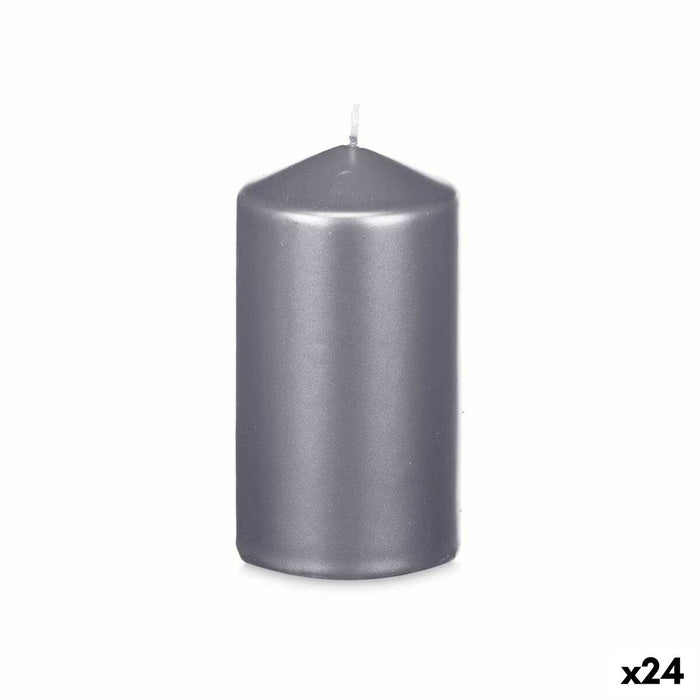 Kerze Silberfarben 7 x 13 x 7 cm (24 Stück)