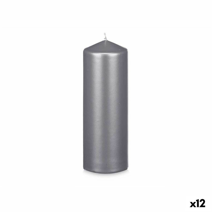 Kerze Silberfarben 7 x 20 x 7 cm (12 Stück)