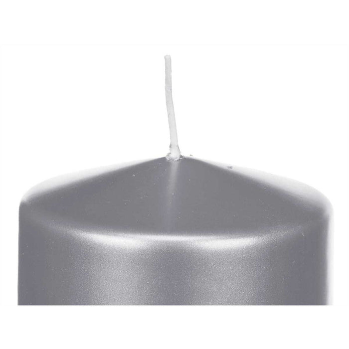 Kerze Silberfarben 9 x 10 x 9 cm (12 Stück)