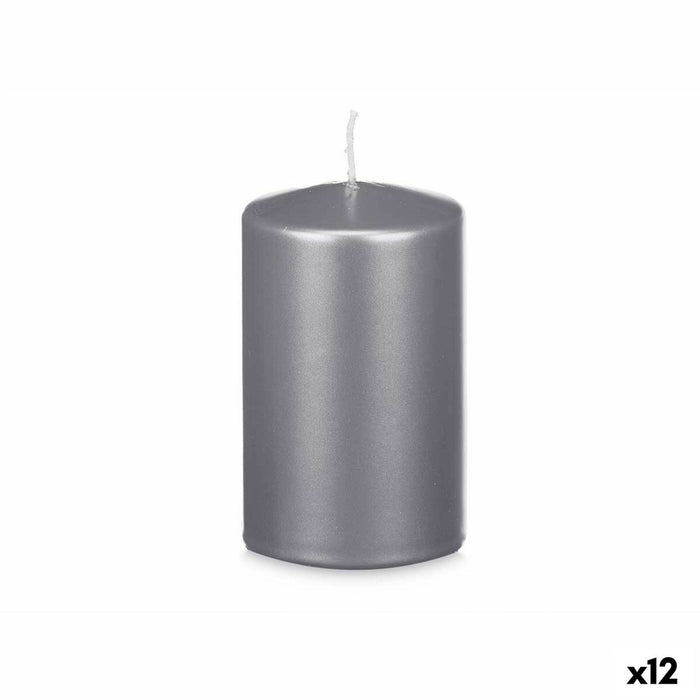Kerze Silberfarben 9 x 15 x 9 cm (12 Stück)