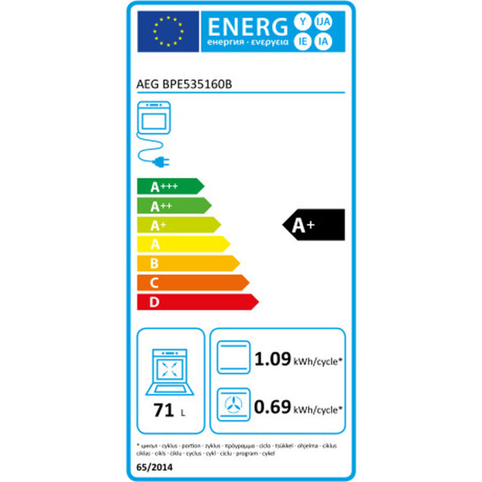 Herd AEG BPE535160B 3500 W 71 L