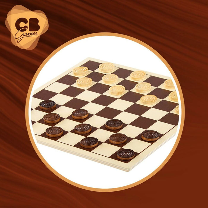 Schach- und Dame-Brett Colorbaby Holz Metall (6 Stück)