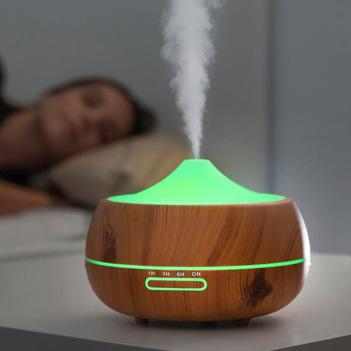 Luftbefeuchter Aroma Diffusor Multicolor-LED Wooden-Effect InnovaGoods