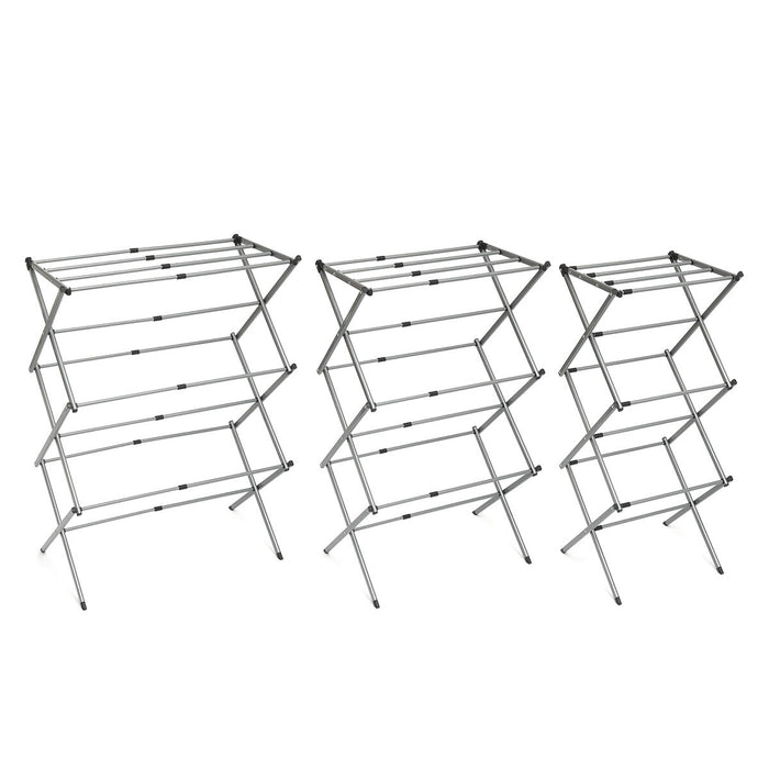 Zusammenklappbarer und ausziehbarer Metall-Wäscheständer mit 3 Höhenstufen Cloxy InnovaGoods 11 Stangen
