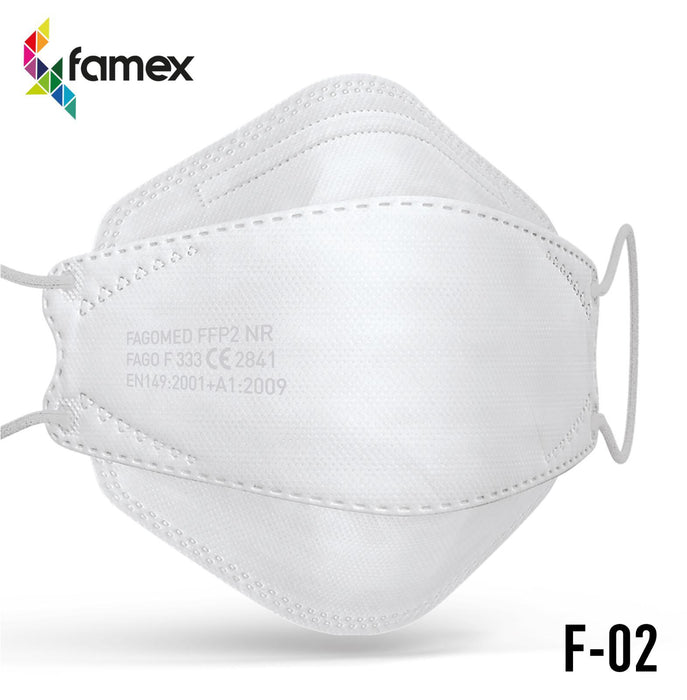 FFP2 Fischform Maske Famex / FFP2 Maske Schwarz/Weiß